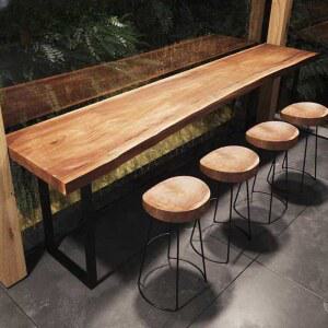 카페 바테이블 원목 높은 원목홈바 ** 가정용홈바 클럽 인테리어 발코니