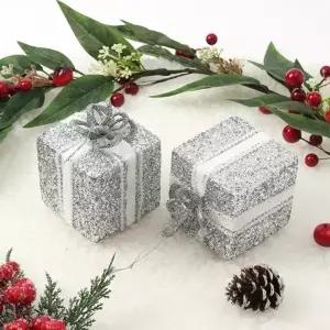 실버글리터 선물상자 트리장식 오너먼트 2p세트_18984424_667501