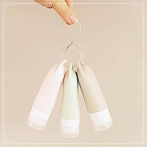 [2개구성] 휴대용 샴푸통 90ml 학교 교실 학원 여행용공병 공병고리 수영장세면 실리콘공병 세트 NWE4407E