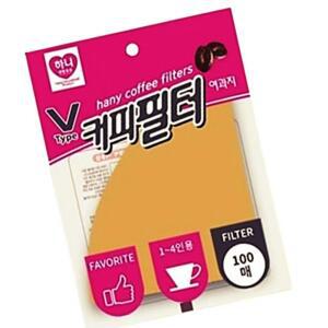 [2개구성] 하니 V타입 100매 1-4인용 커피 커피드립종이 커피종이 원두 IPWFG7GMM