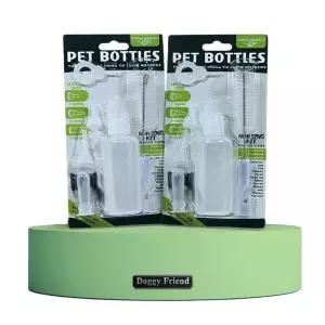 수유량 조절 눈금 젖병과 솔 포함 3개 아기젖병 강아지젖병 애견물병꼭지