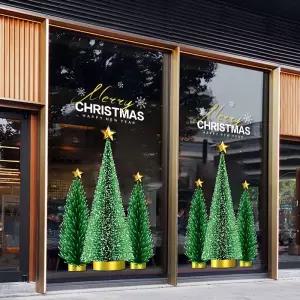 크리스마스 창문 장식 소품샵 인테리어 스티커 유리문 카페