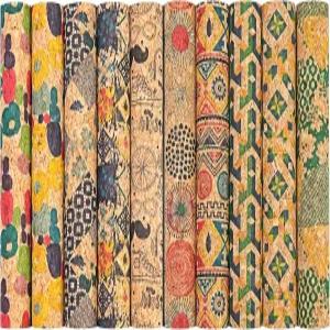 고토컷 10개 9 x13 코크 원단 천연 색상 레트로 인조 가죽 시트 가방 노트북 케이스 포장재 또는 DIY