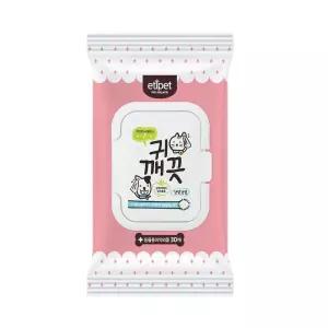 건강한 귀건강 강아지물티슈 30매 4개 눈물티슈 귀티슈 귀세척 눈꼽티슈