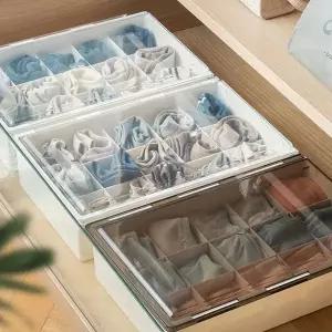 투명 커버 부착형 옷장 드레스룸 틈새 양말 속옷 액세서리 정리함 수납함