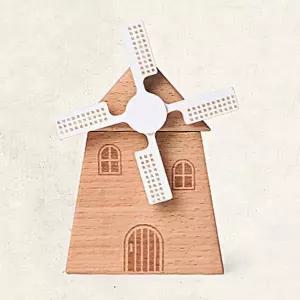 [하프클럽/셀러허브]태엽 우드오르골 움직이는 풍차 원목 멜로디 뮤직박스