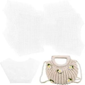 WADORN 6 세트 자수용 투명 메시 플라스틱 캔버스 시트 크로셰 백용 빈 바늘 포인트 아크릴 실 니트