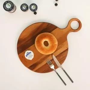 ( )아카시아 플레이팅 도마 원형 9527 브레드 디저트 나무 플레이팅 홈파티 캠핑 주방 인테리어