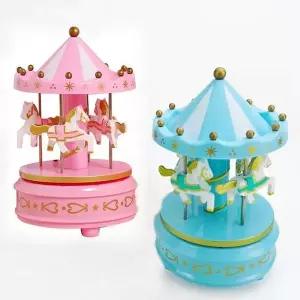 [하프클럽/셀러허브]건전지 뮤직박스 레트로 미니회전목마 무드등 오르골
