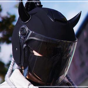 [2개구성] 삼에스 악세사리 블랙 용품 오토바이 헬멧 장식 악마뿔 스티커 드레드락 KW7CF5CA