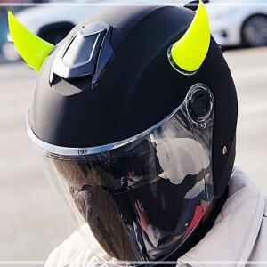 [2개구성] 삼에스 악세사리 형광 용품 오토바이 헬멧 장식 악마뿔 스티커 드레드락 KW7CF5D1