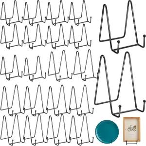 디스플레이용 Hoteam 20 팩 플레이트 스탠드 4인치 금속 프레임 홀더 디스플레이 10개 사진 장식 접시