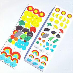 [2개구성] 디자인문구 일기예보 X3개 날씨 다이어리 귀여운 스티커 무광 BHWFFZWSF