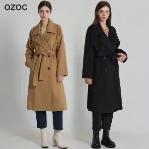 오조크 울블렌디드 오버핏 사이드 슬릿 롱코트 1127840