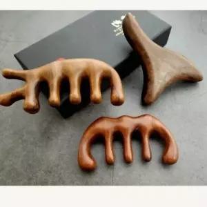 괄사마사지기 바디 백단향 우드 두피 안마기 림프순환 생활