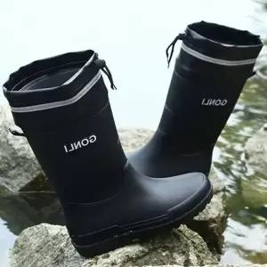 남성 남자 중목 레인부츠 방수 작업용 캠핑 끈조절 롱부츠 첼시부츠 장화