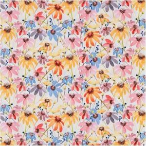 취미 로비 코네플라워 코튼 칼리코 원단 (1야드) - 의류 홈웨어 및 액세서리용 프린트 바느질 경량 프리컷