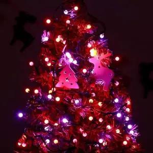 [하프클럽/셀러허브]100구 검정선 앵두 칼라 지니전구(5M) 점멸