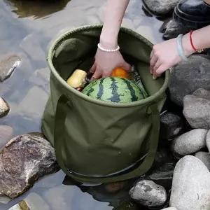 ( )멀티 접이식 캠핑 바구니 설거지통 20L 카키