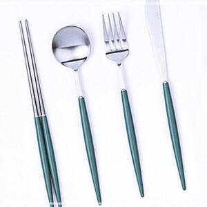 [2개구성] 보겐 에펠 샤틴 올리브 프리미엄 디너 디저트 티타늄 예쁜 가벼운 진공스텐 신혼부부 KWAD3A1B