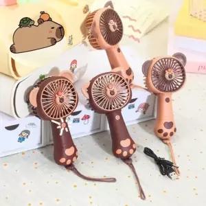 (상품선택 색상랜덤)카피바라 미니팬 휴대용선풍기 손선풍기 USB 미니선풍기 손풍기 팬시 동물 피규어 캠핑