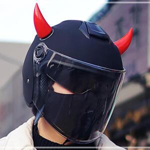 [2개구성] 삼에스주 삼에스 악마뿔 오토바이 악세사리 장식 용품 레드 드락 헬멧 스티커 LW7CF2EA