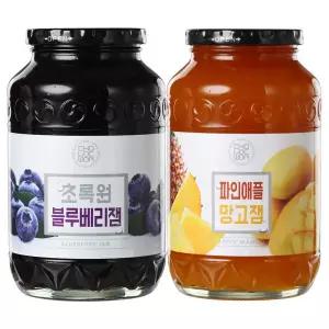 초록원 블루베리잼1kg + 파인애플망고잼1kg