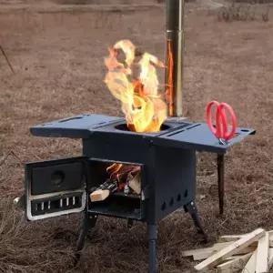 (선택 화목난로 대형)캠핑용 화목난로 대형 야외 장작 화로 난로