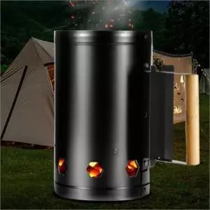 캠핑 차콜 스타터 숯 점화 바베큐 BBQ 숯불 착화기 불멍 화로대 숯불피우기 우드손잡이