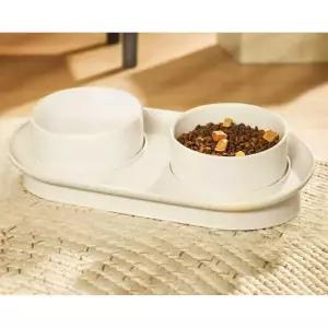 강아지그릇 강아지도자기밥그릇 도자기 밥그릇 세트 화이트