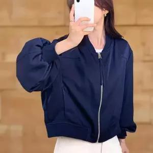 여성 가을 오버사이즈 스트랩 집업 퍼프 블루종 점퍼 (40854821)