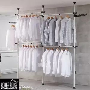 ( )보관 4단 옷장 폴 행거 고급형 수납 38mm 옷걸이 정리