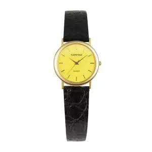 카리타스 18K 골드 사파이어 여자 선물 명품 예물 고급 가죽 원형 손목 금 시계 / C16000GF 