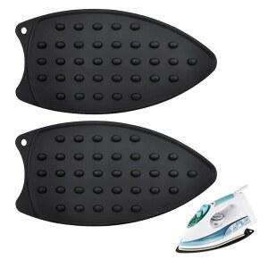 윤탑 2개 실리콘 다리미 받침대 다용도 내열 매트 보호 패드 다리미, 플랫 컬링 다리미(블랙)