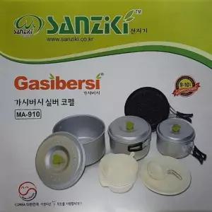 ( )10인용 캠핑 식기 냄비 그릇 실버 코펠 세트