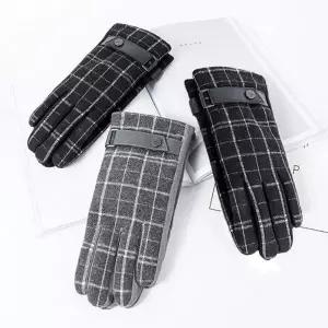 [다잇템] 남성 라이닝 세무 클래식 격자 패턴 양털 장갑_20073895_588872
