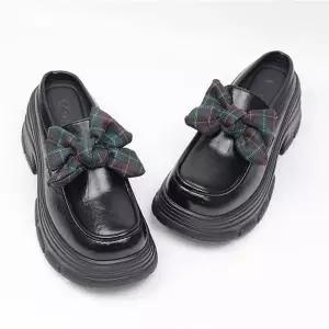 [라운슈] 체크 리본 가보시 뮬 블로퍼 7cm (45384658)