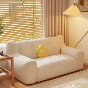 푹신한 2인용 패브릭 옐로우 쇼파 소파 원룸 연한 베드 싱글