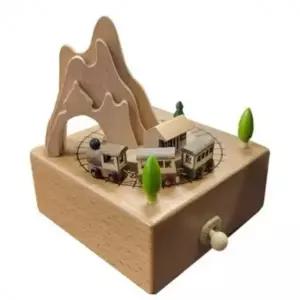 원목오르골 기차마을 우드오르골 우드뮤직박스