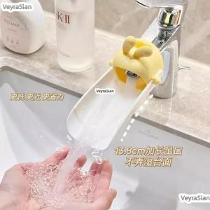 1+1 토끼 수도연장탭 실리콘 수도꼭지 토끼모양 연장탭 욕실용 세면대용