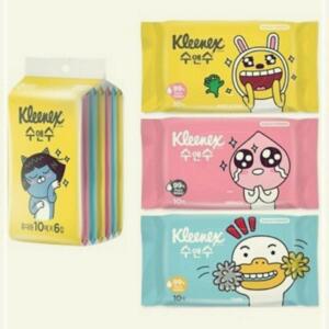 [2개구성] 휴지 각 사무용픔 생활용품 수앤수 물 10매X6입 롤 크리넥스 카카오프렌즈 티슈 LWC1258F
