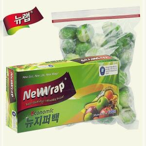 [2개구성] 30x35 뉴 백 지퍼 다회용 대용량100매 팩 락 비닐 랩 LWA024AE