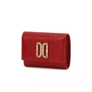 국내 매장판 닥스 vk 지갑 쇼핑백동봉 알렉사 레드 가죽 고급 크리스탈 장식 DD로고 반지갑 DCWA5E282 여성