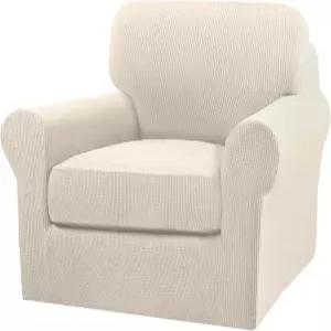 거실용 터쿼이즈 의자 커버 2피스 개별 쿠션 포함 소파 의자용 가구 커버(의자 비스코티베이지)