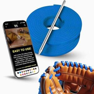 TOFL 소프트볼 및 야구 장갑 레이스 레이싱 2개 수리 장갑용 포수 바늘이 키트 가죽 | 끈 있는