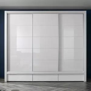 [우아미가구]다솔 UV하이그로시 슬라이딩 장롱 3통 서랍포함 I형