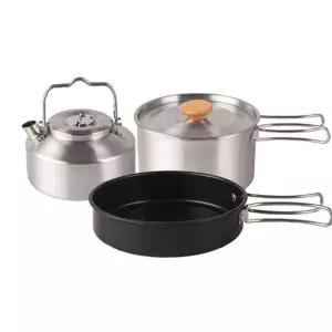 ( )캠핑 스텐 3종 코펠세트 휴대용 접이식 냄비 포트세트