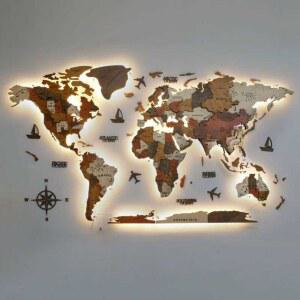 입체세계지도 벽면 사무실 패치 나무 교실 배경벽 여행 중사이즈 거실 우드