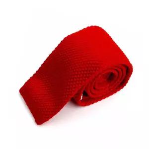 헨릭 단색 심플 수동니트넥타이 폭6cm 레드 hr189 패턴 패션