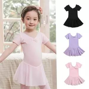 발레복 반팔 쉬폰 여아 유아동 3~10세 무용복